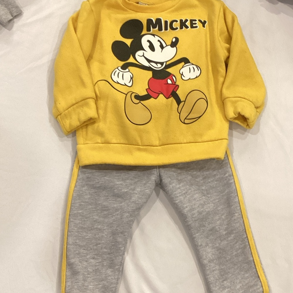 Disney Mickey Yellow and Gray Joggers